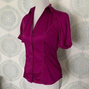 Short Sleeve Button-down Blouse